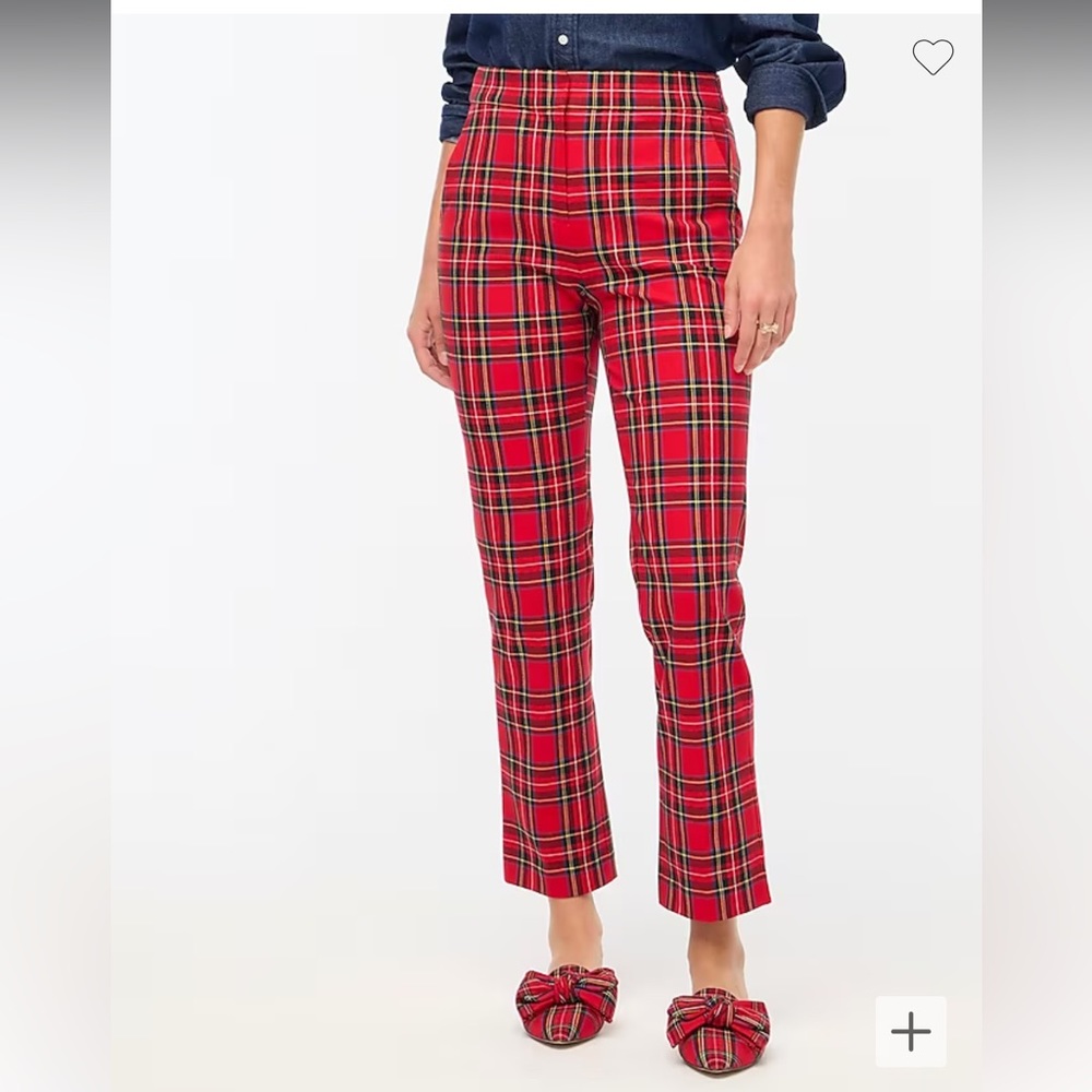 JCrew Tartan crop straight pant